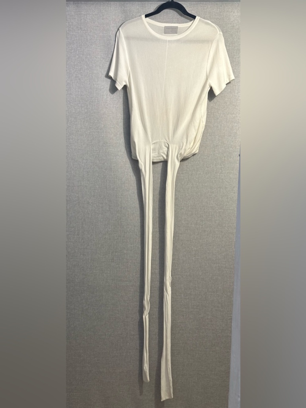 MODERN CITIZEN Jude Cropped Wrap Top Ivory Tie-Front Tee Sz L - Picture 8 of 16
